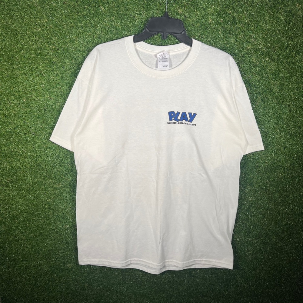 Gildan Renaissance Academy 5K Play‎ Graphic T-Shirt Mens Large White Cotton 4003